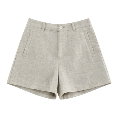 老钱风高腰A字显瘦短裤