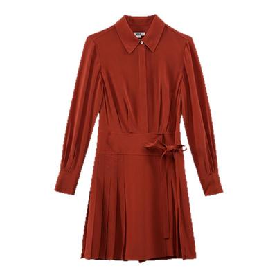 JASON WU 秋季新款经典压褶通勤休闲衬衫裙子长裙连衣裙