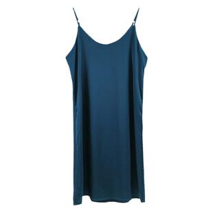 吊带裙女夏新款大码宽松连衣裙中长款内搭纯色打底裙缎面薄款睡裙