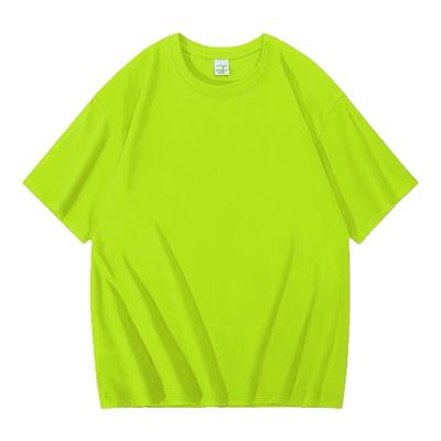 新疆棉300G重磅荧光绿百搭夏季新品薄款男女宽松纯棉休闲短袖t恤
