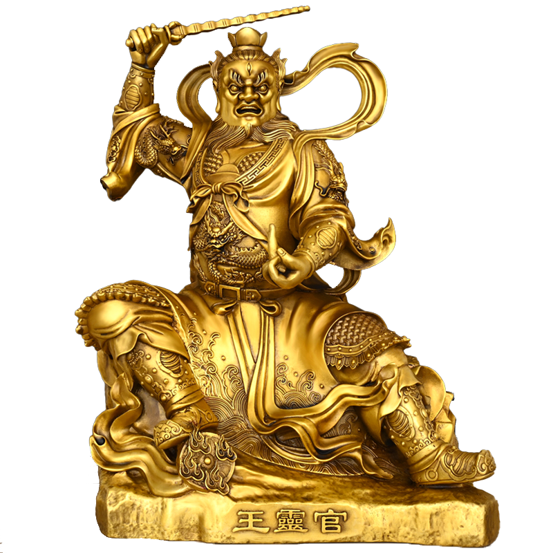 黄铜王灵官火神护法供奉摆件