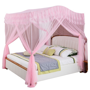 蚊帐三开门落地宫廷拱形1.8不锈钢加厚25MM管方顶加高家用免安装