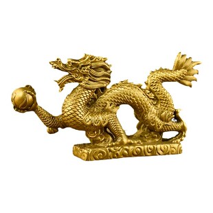 纯铜龙饰品青龙招财龙生肖龙单龙戏珠金龙家居客厅办公室铜龙摆件