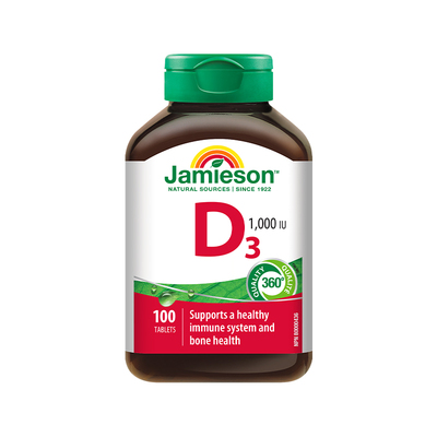 Jamieson健美生维生素D3成人维D31000iu维他命1000iu片