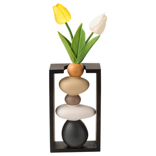 创意简约陶瓷花瓶客厅插花斗柜摆件石来运转家居玄关餐桌装饰品