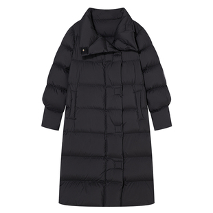 Goodland美地2024年冬季新款高克重厚实长款廓形大翻领羽绒服