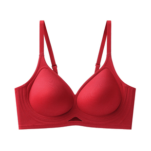 都市丽人红色内衣女小胸聚拢本命年防下垂文胸罩套装礼盒2026马年