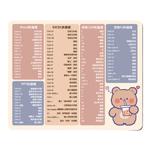 鼠标垫子快捷键大全办公女生小号可爱卡通动漫护腕游桌垫电竞