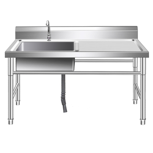 304加厚款不锈钢水池水槽单双三平台家用商用洗碗洗菜洗手盆定做