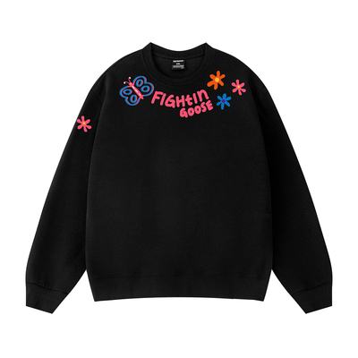 国潮花卉字母创意卡通手绘涂鸦风