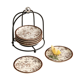 漫时光鹊跃花鸟陶瓷蘸料碟套装家用味碟高级感餐桌精致酱油小碟子