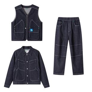 SUNNYWHITEGreen喜光童装儿童牛仔外套牛仔裤牛仔马甲活性印染