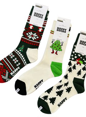 瑞典潮牌Happysocks圣诞袜情侣袜