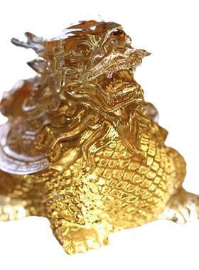 琉璃龙龟居家客厅办公前台桌面摆放装饰招财送礼风水摆件中式礼品