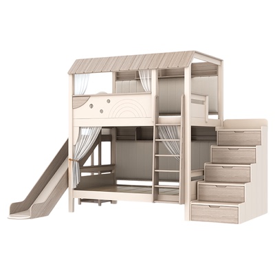 ABC伊莲儿童实木双人树屋床