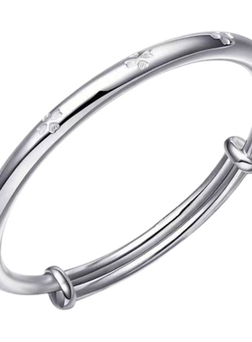 纯银四叶草手镯送女友情人节礼物