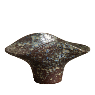 苔藓球花盆陶瓷中式禅意黑色桌面摆件蕨类石斛米竹专用绿植拼盘盆