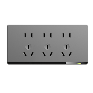 118型灰色多孔开关插座面板15孔二十孔家用厨房暗装连体10孔20孔