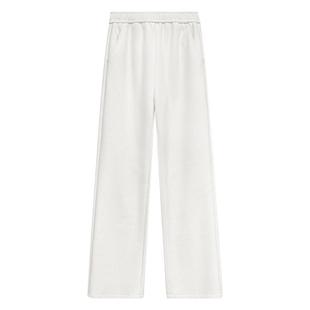 米白色阔腿裤女秋冬高腰毛呢垂感醋酸绵羊毛加厚小个子窄版直筒裤