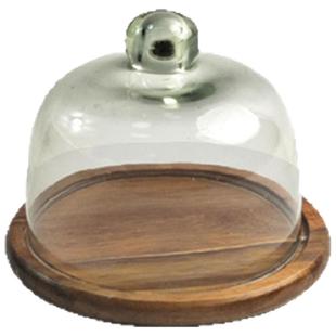 蛋糕展示架水果盘配食物玻璃罩透明防尘面包甜点试吃酒店托盘