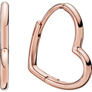 [新年礼物]Pandora潘多拉俏皮爱心耳环玫瑰金色不对称设计