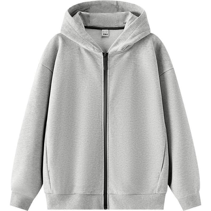 森马夹克男春季基础简约针织外套宽松连帽户外休闲上衣百搭情侣装