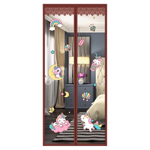 全磁条加密全磁块金刚网防蚊纱门免打孔防蚊虫防蚊蝇磁性自吸门帘