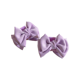 黑色蝴蝶结公主头发夹女顶夹侧边刘海小抓夹鲨鱼夹子半扎发卡头饰