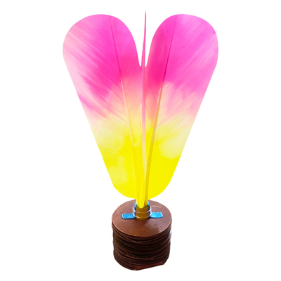 南派花毽头层牛皮羊颈皮片毽子