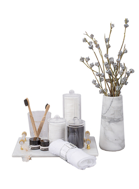 大理石轻奢方巾装饰品软装托盘