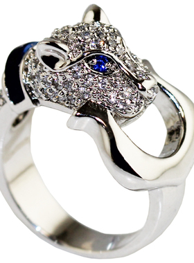 韩国进口经典惹火猎豹锆石戒指