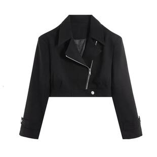 Cjxnh暗黑夹克短外套 机车风黑色百搭2021显瘦帅哑光高级秋冬宽松