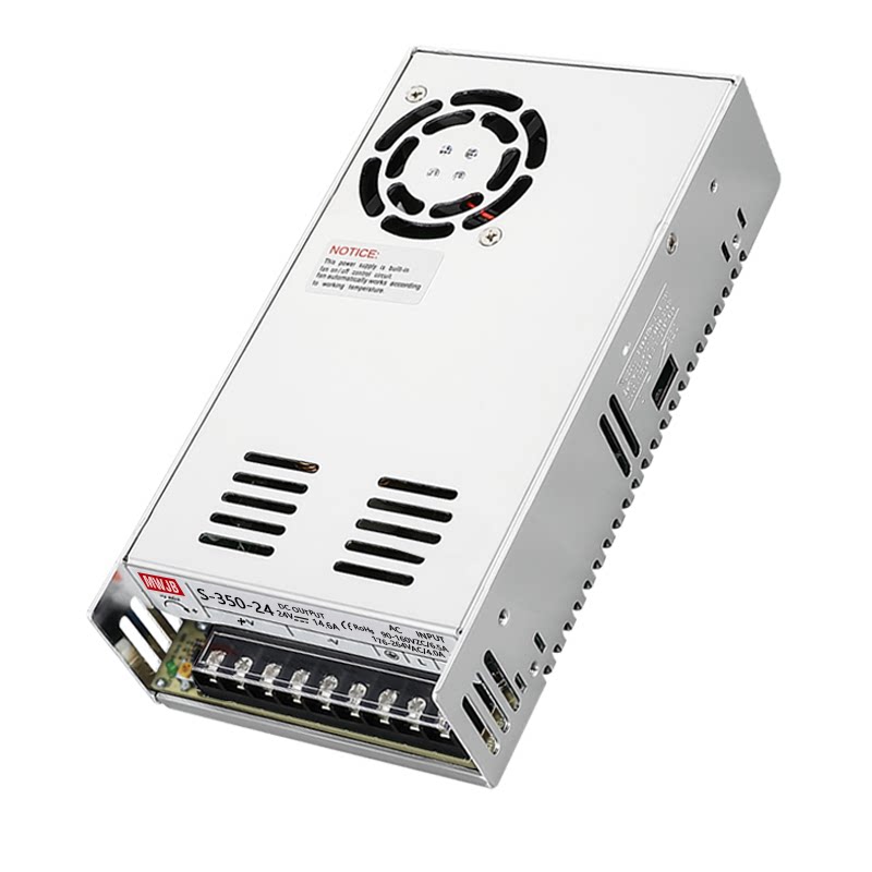 明纬220转12V开关电源盒24V监控集中供电适配变压器350W直流29A5V