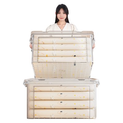 大容量透明收纳箱家用收纳盒整理盒超大加厚衣服衣物玩具塑料箱子