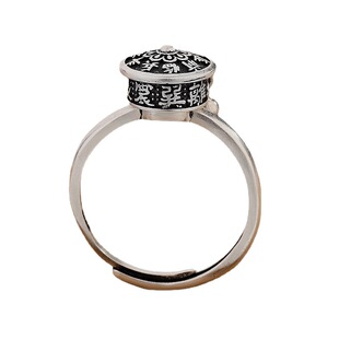 「道系」道家s925纯银戒指复古九字真言转经轮临兵斗者皆列悟道