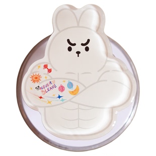 合气万物原创设计滴胶手机支架熊教练肌肉兔教练滴胶磁吸手机支架