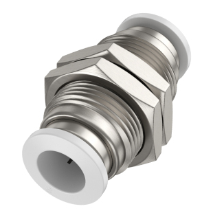 气动PM-8-10隔板直通接头PM-4-6不锈钢铜8mm穿板快插气管快速接头