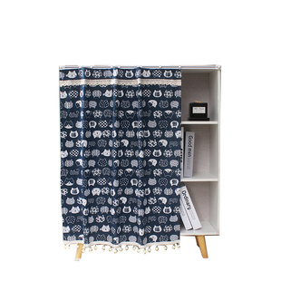 鞋架自粘式遮挡帘可移动衣柜遮丑帘厨房橱柜防尘帘柜子轨道式拉帘