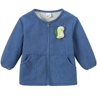 男孩秋冬时尚防脏灯芯绒长袖罩衣