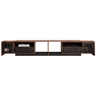 法式可伸缩电视柜客厅家用小户型一体收纳储物柜复古落地电视机柜