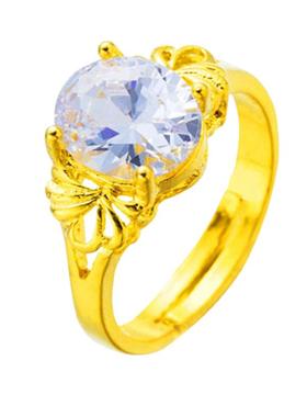 新款沙金戒指女款仿真久不掉色