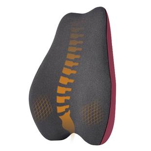 龙脊康梨形沙发办公室靠垫护腰枕腰垫汽车座椅靠背椅子靠枕深红色