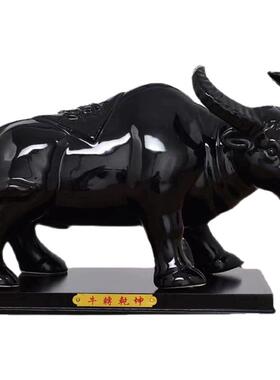 十二生肖陶瓷牛摆件黑色牛转乾坤招财风水镇宅家居办公室工艺摆设