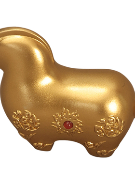 赐福2025新款纯铜牛马生肖摆件