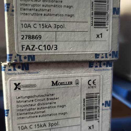 【请询价】全新穆勒MOELLER小型断路器FAZ-C10/3，3P，1