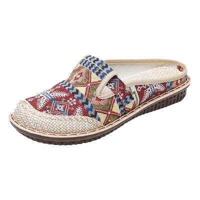 民族风平底半拖老北京布鞋
