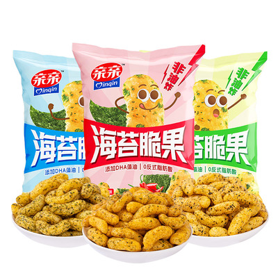 亲亲新品海苔脆果肉松多种口味膨化小零食品整箱香辣休闲解馋追剧