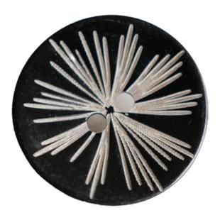 22mm1颗价英国Textile Garden光亮黑底镭射星星炸裂贝壳纽扣