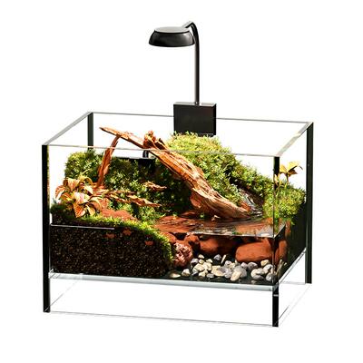 沁桌面玻璃螃蟹缸造景一体发货