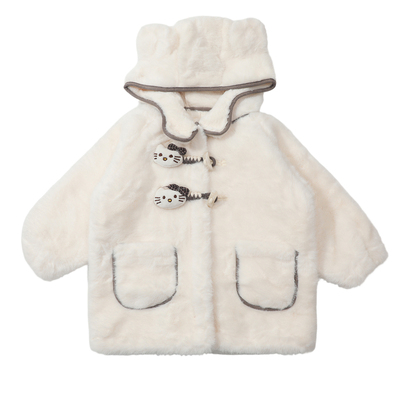 女童加绒外套冬款加厚毛毛衣